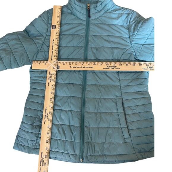 Free Country Woman’s Puffer Coat Medium Blue Zip Up With Pockets - Picture 6 of 8